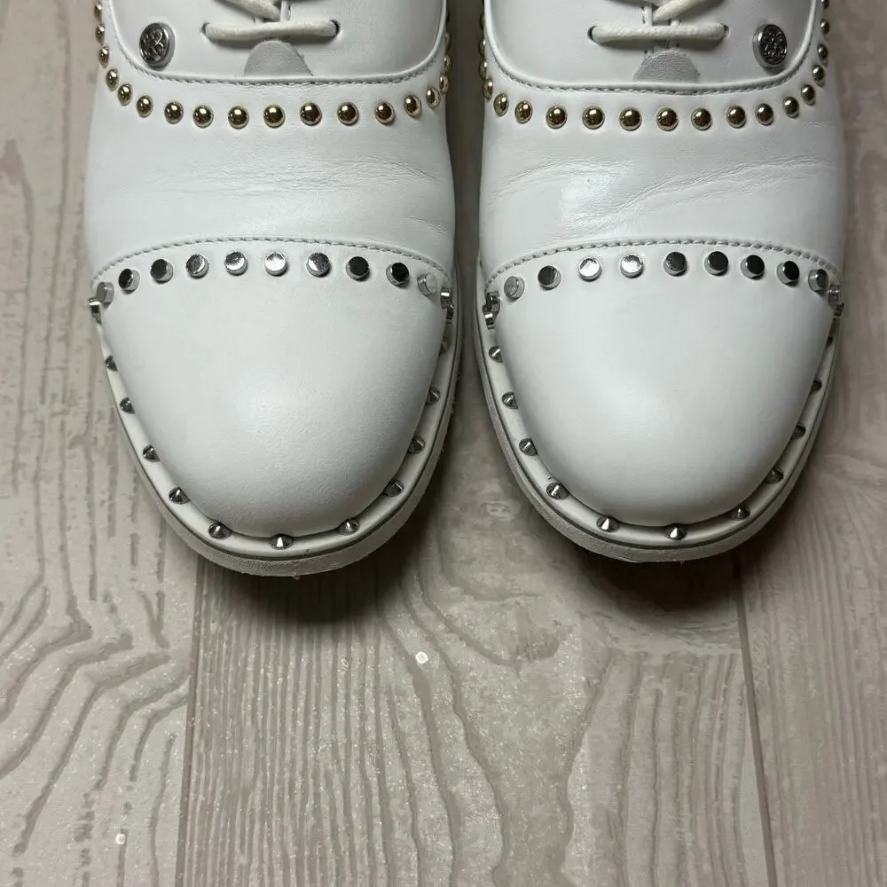 G/FORE Women’s Gallivanter Golf Shoes Size 8 White Studded Leather Spikeless